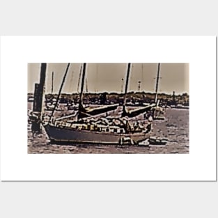 Sail Boat on the Indian River at Lee Wenner Park, Cocoa Village, Fl Posters and Art